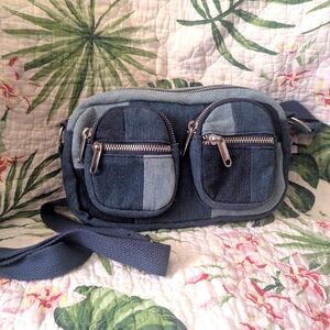 Denim Patchwork Crossbody Bag